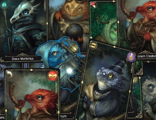 Lizard Wizard board game by Forbidden Games, dragon wizard cards
