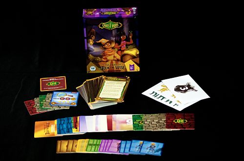 The Quest Kids Trials of Tolk the Wise Box, cards, and components.